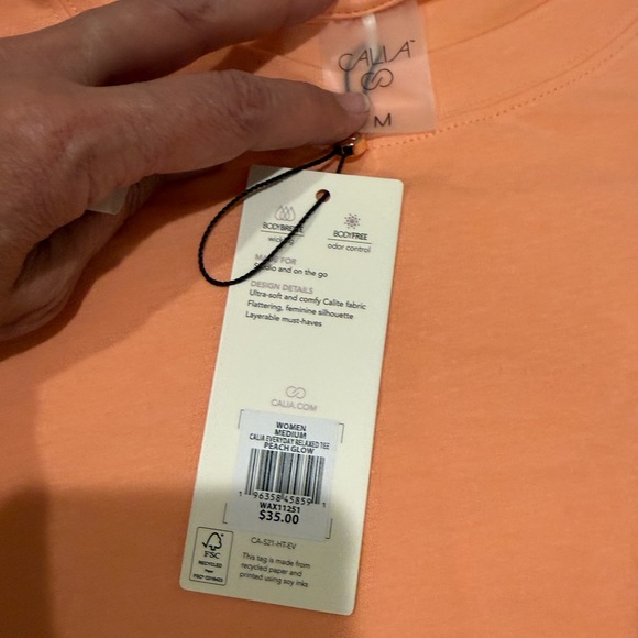 Calia Women's Peach Shirt and DSG White Sleeveless Tee - Picture 3 of 4